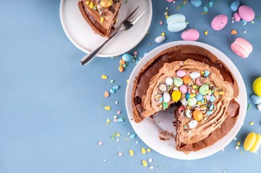 A chocolate mini egg cake
